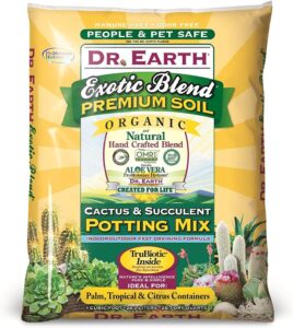 Dr. Earth 810 Exotic Cactus & Succulent Soil, 8 Quart, Natural