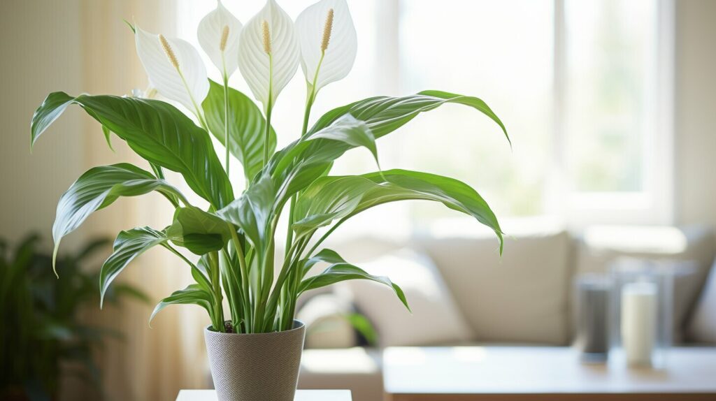 peace lily watering
