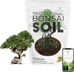 Bonsai Soil Premium All Purpose Blend | Pre-Mixed Ready to Use for Fast Drainage | Large 2.2 Quarts | Lava, Limestone Pearock, Calcined Clay and Pinebark | Made in USA