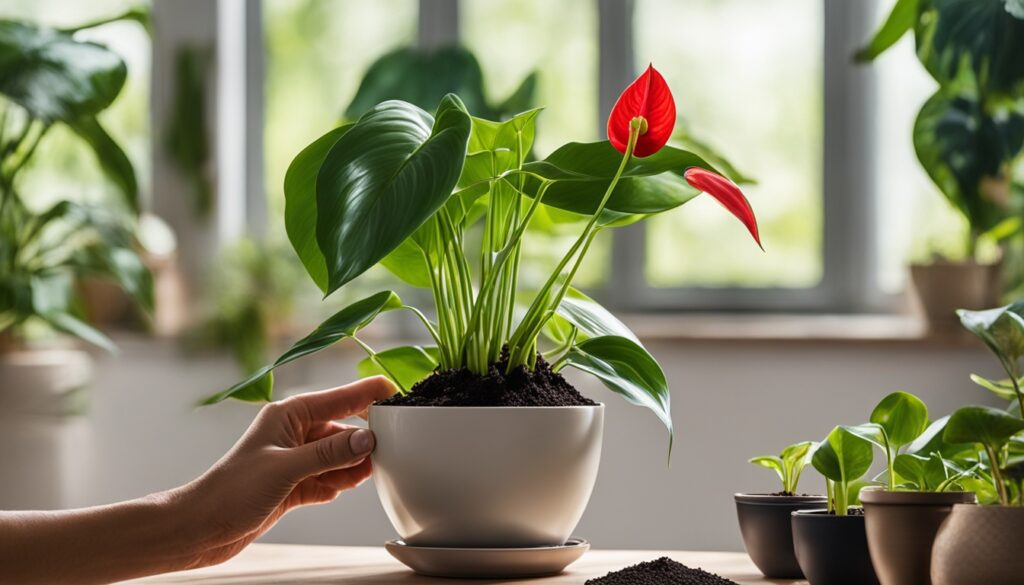 how to repot anthurium